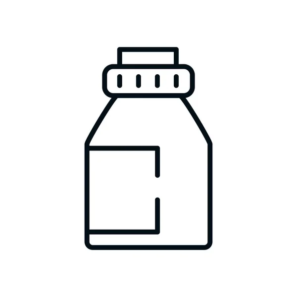 Medikamentenflaschensymbol, Linienstil — Stockvektor