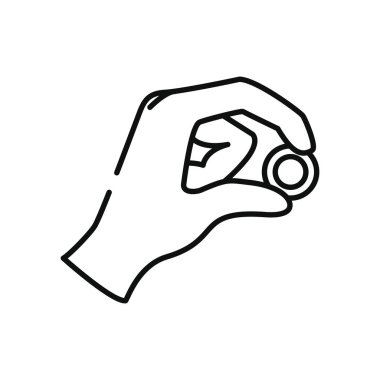 hayır ve bağış konsepti, para para ikonu ile el, çizgi tarzı