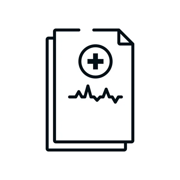 Relatórios médicos ícone, estilo de linha — Vetor de Stock