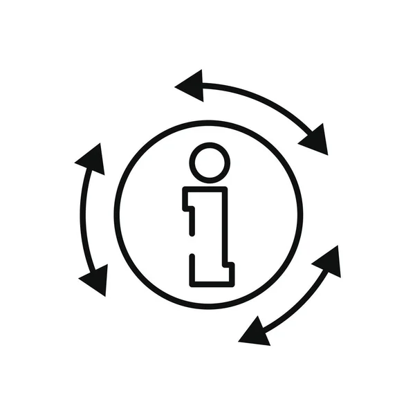 Jótékonysági és adomány koncepció, információs szimbólum és ciklus nyilak ikon, vonal stílus — Stock Vector