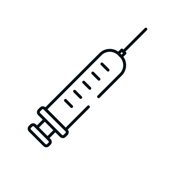 Medical syringe icon, line style — Stock Vector