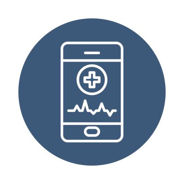 Tıbbi uygulama simgesine sahip akıllı telefon, blok biçimi