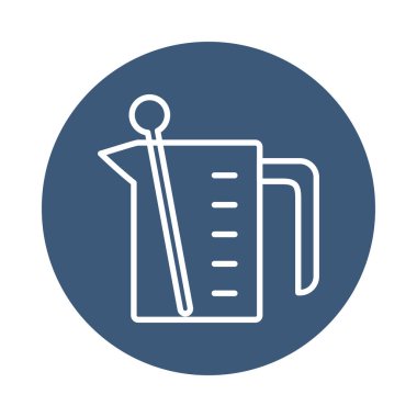 Kimyasal sürahi ve çubuk simgesi, blok biçimi