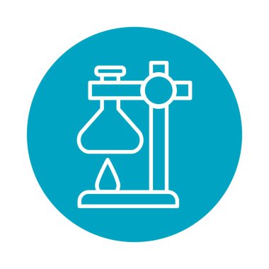 Mataranın simgesine sahip laboratuvar yakıcı, blok biçimi