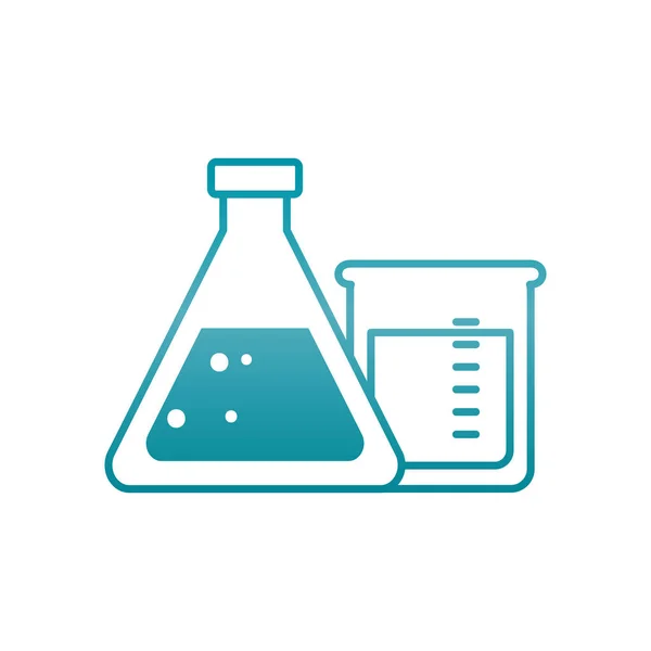 Ikone der Chemiekolben, Stil des Gefälles — Stockvektor