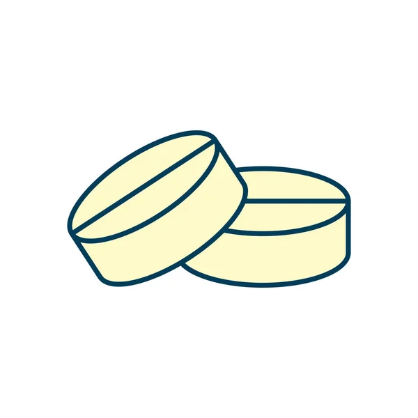 Medizinisches Pillen-Symbol, Linie und Füllstil — Stockvektor