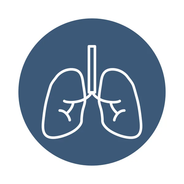 Icono de órgano pulmonar, estilo bloque — Vector de stock