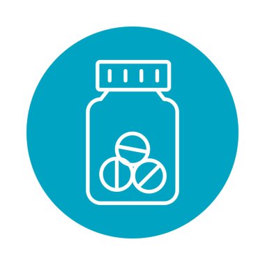 İlaç hapı şişesi simgesi, blok biçimi