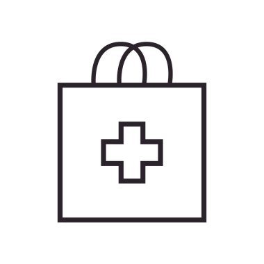 Çanta satırı biçiminde izole edilmiş çapraz çizgi vektör tasarımı