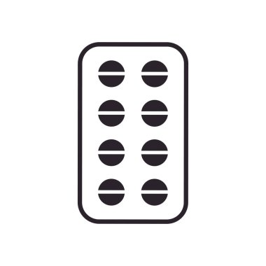 İzole haplar çizgi biçim vektör tasarımı