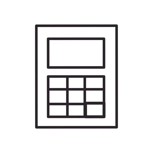 Isolated calculator tool line style icon vector design — Stockvektor