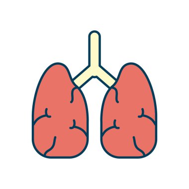 akciğer organ simgesi, çizgi ve dolum biçimi