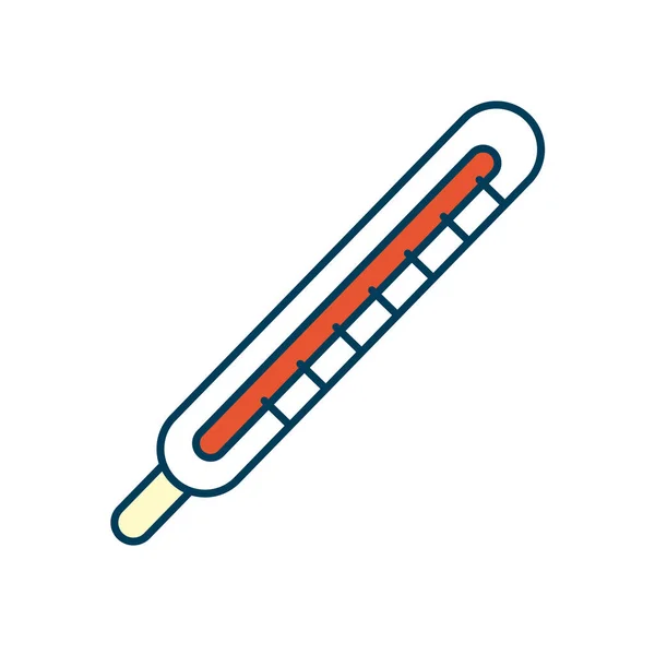 Thermometer icoon, lijn en vul stijl — Stockvector