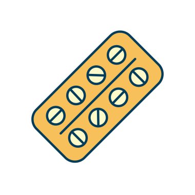 İlaç hapları ikon, satır ve doldurma biçimi