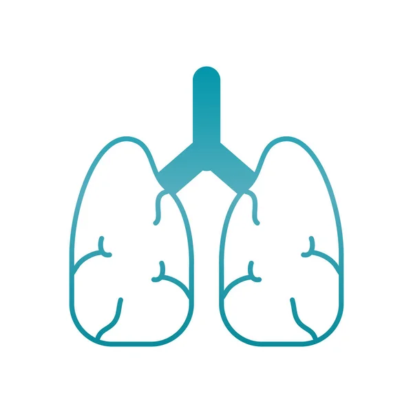 Lungen-Organ-Ikone, Gradienten-Stil — Stockvektor