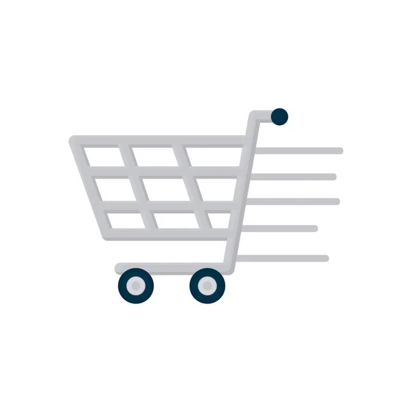 Free delivery concept, shopping cart icon, flat style — Stock Vector