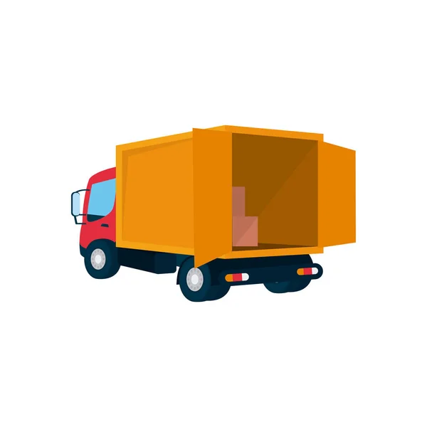 Entrega ícone de caminhão de carga, estilo plano —  Vetores de Stock