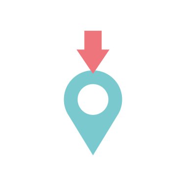 ok konum pin simgesi, düz biçimli