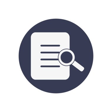 belge sayfası ve büyütme cam simgesi, blok biçimi