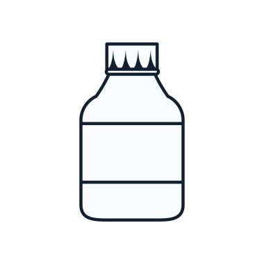 İlaç kavanozu çizgisi biçim vektör tasarımı