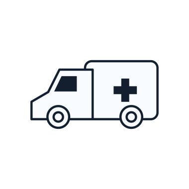 Çapraz çizgi biçim vektör tasarımlı ambulans