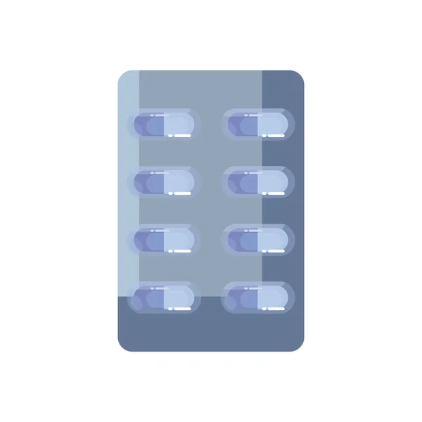 Pilules tablette style plat icône conception vectorielle — Image vectorielle