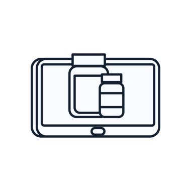 Tablet satırı biçim vektör tasarımı içinde haplar