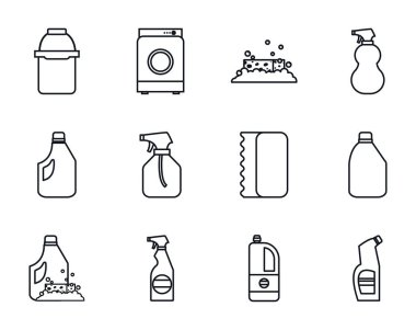 Temizleme servisi çizgisi biçim ikonu vektör tasarımı