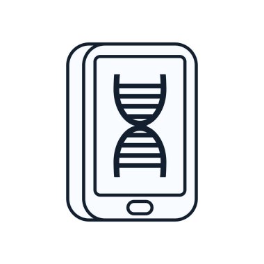 Akıllı telefon hattı biçim vektör tasarımı içindeki izole DNA yapısı