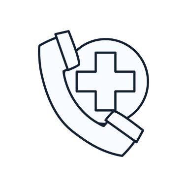 İçerideki düğmeyi ve telefon hattı biçim vektör tasarımını çapraz yap