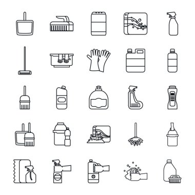 Temizleme servisi çizgisi biçim ikonu vektör tasarımı