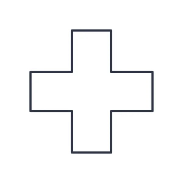 Значок медичного хреста, стиль лінії — стоковий вектор