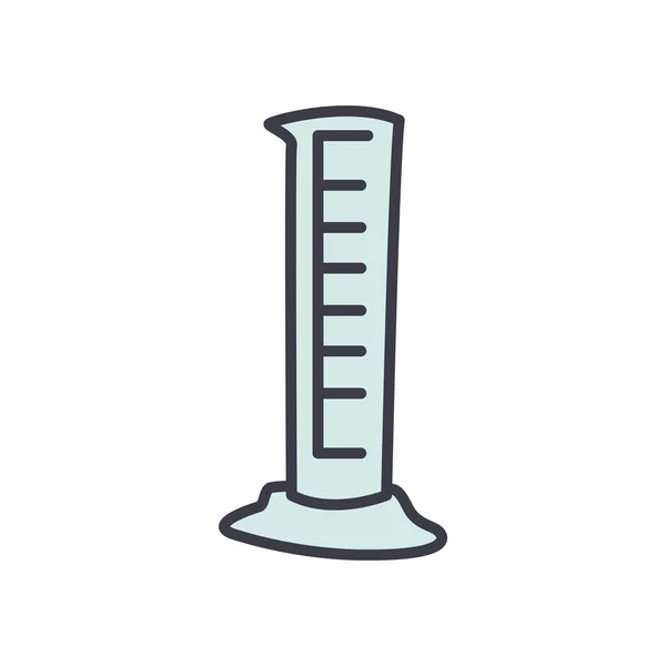 Icona del cilindro di misura, stile piatto — Vettoriale Stock