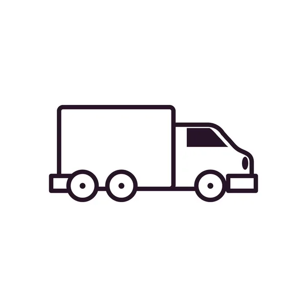 Icono de camión de carga, estilo de línea — Vector de stock