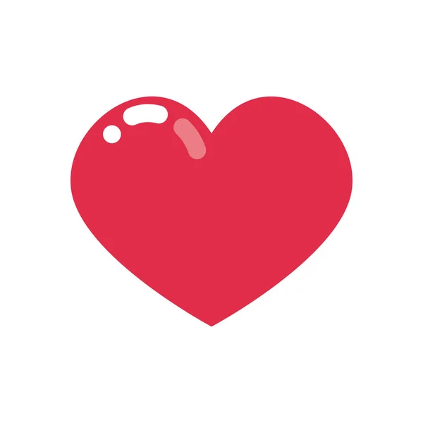 Icona del cuore, stile piatto — Vettoriale Stock