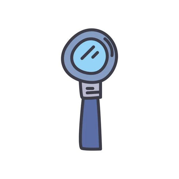 Magnifying glass icon, flat style — Stock Vector