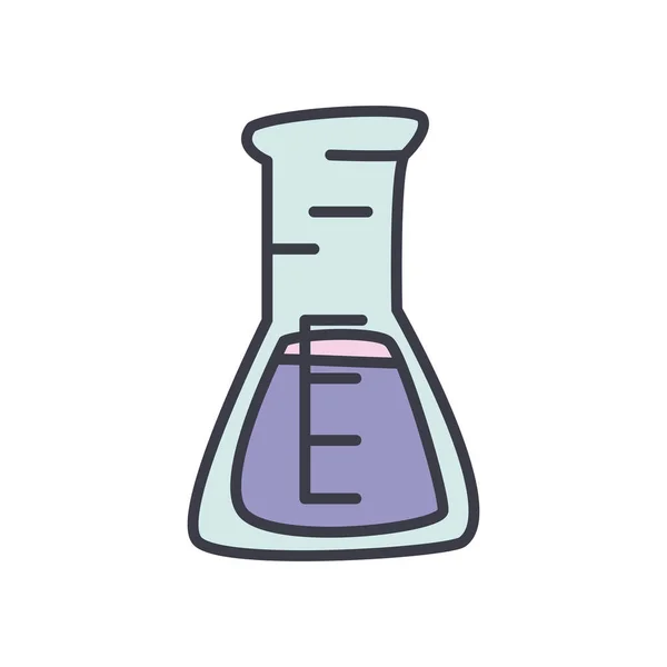Conical flask icon, flat style — Stock Vector