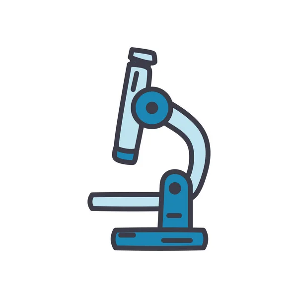 Microscope tool icon, flat style — Stock Vector