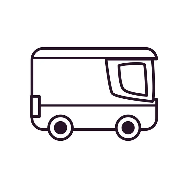 Fast delivery concept, delivery van icon, line style — Stock Vector