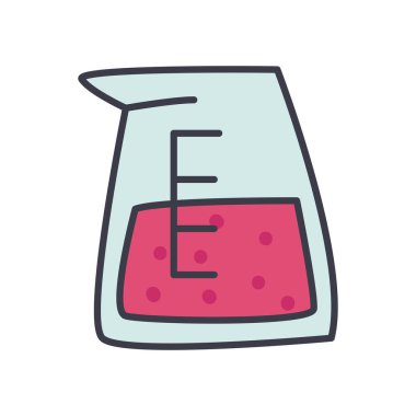 Kimyasal beher ikonu, düz stil