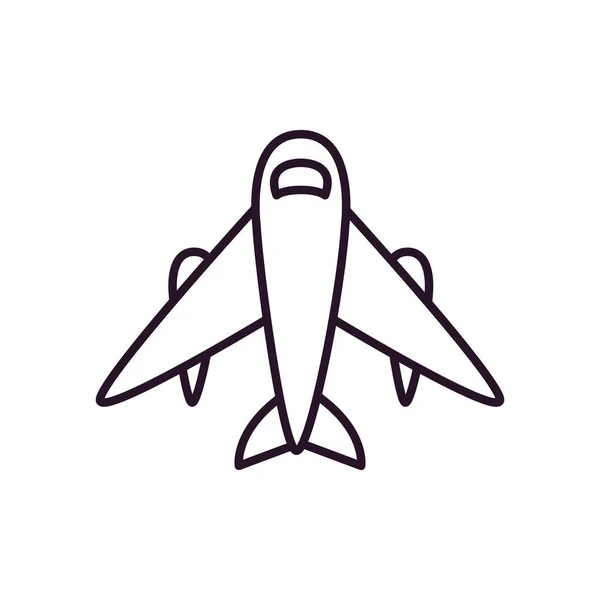 Repülőgép ikon, vonalstílus — Stock Vector
