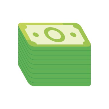 Bir tomar banknot simgesi, düz stil