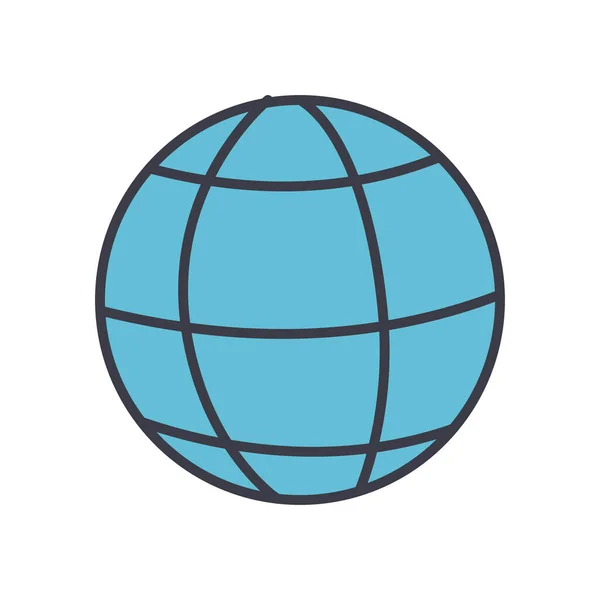 Icône de sphère globale, style plat — Image vectorielle