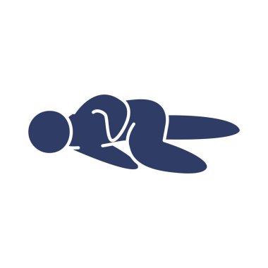 Pictogram hastalıklı adam yalan ikon, çizgi tarzı
