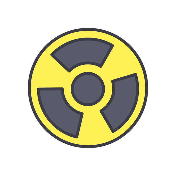 Ikona znak jądrowy, płaski styl — Wektor stockowy