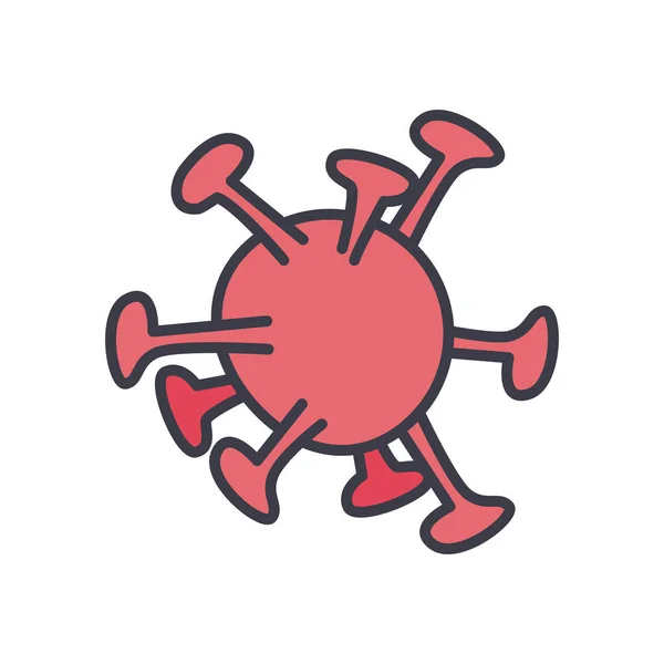 Icône symbole coronavirus, style plat — Image vectorielle