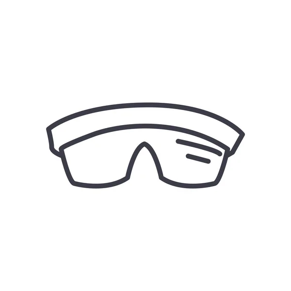 Gafas de protección icono, estilo de línea — Vector de stock