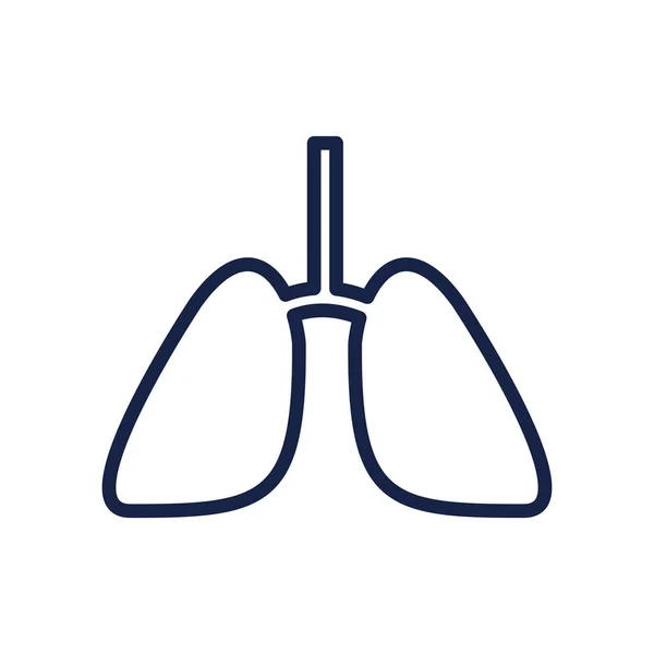 Icono de pulmones, estilo de línea — Vector de stock