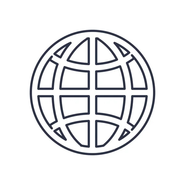Icono de esfera global, estilo de línea — Vector de stock