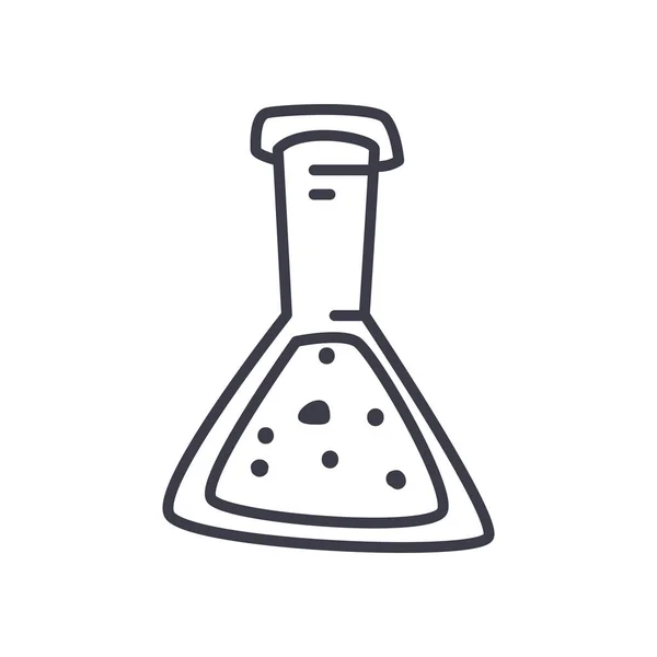 Icono del frasco químico, estilo de línea — Archivo Imágenes Vectoriales
